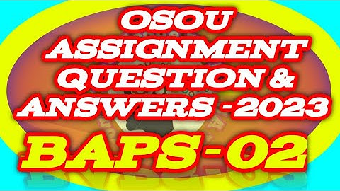 BPS-02 ALL Assignment Question And Answer  2023 #knowledge_for_all #osou  #osou_assingment_answer