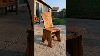DIY Rustic Chair Made From One Solid Wood Slab