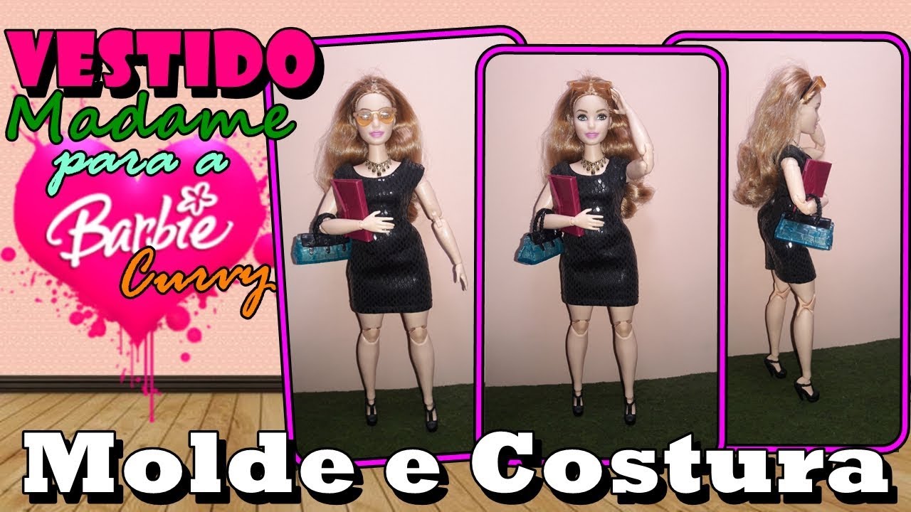 Vestido sirena para Barbie curvy  Molde vestido, Padrões de costura barbie,  Moldes para vestuário de bonecas