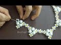 Beautiful White Wedding Pearl Necklace making tutorial, easy diy jewelry making idea