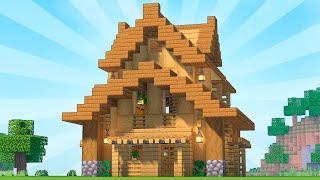 Деревянный дом для выживания в minecraft - Как построить стартовый дом 3 этажа в Майнкрафте