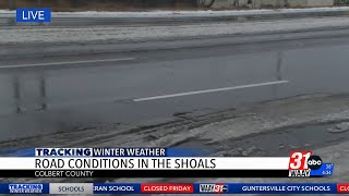 WAAY 31's Maddie McCaffrey gives update on road conditions as ice starts to melt in the Shoals