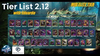TIER LIST 2.12- MID ELITE - with GAME PRESS' EDUARDO (Jurassic World Alive)