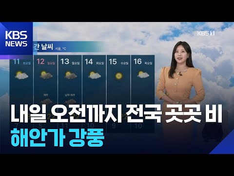 [Weather] Rain in parts of the country until tomorrow (10th) morning... Strong winds along the co...