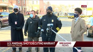 UPDATE: US Marshal, fugitive shot