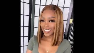 Straight Highlight Wig Short Bob Wig Honey Blonde 13x4 Lace Front Wigs For Black Women Bob Wig