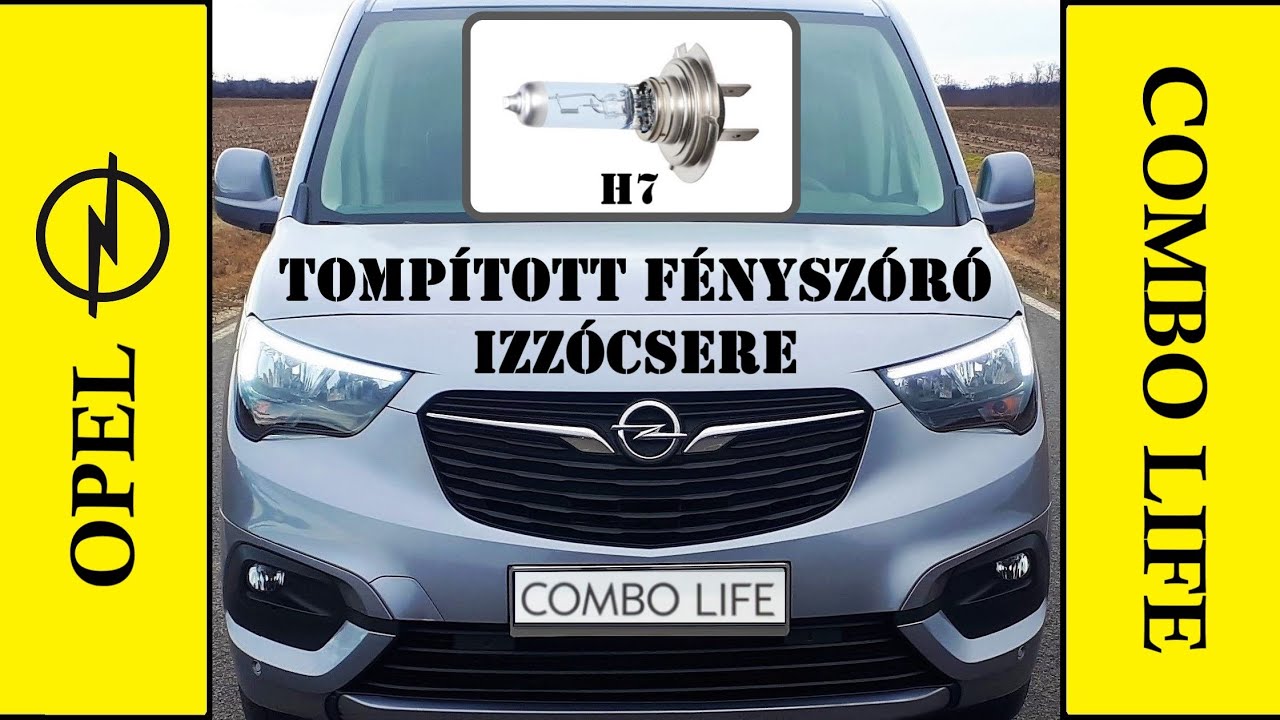 Opel Combo Life - H7 tompított halogén izzócsere - how to replace dipped  beam headlight bulb - YouTube