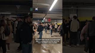 Residents of Vilnius shelter during drone threat