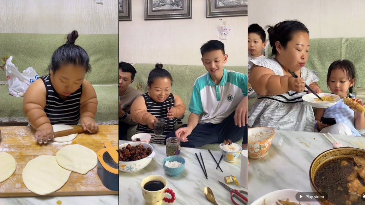 🍽️ Small Mom's Big Family Love ❤️ Cooking Fresh Bread & Enjoying Dinner Together | Family Vlog