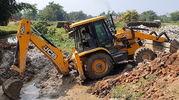 JCB Backhoe Loader Digging For Culvert Bridge Foundation Construction - JCB Video
