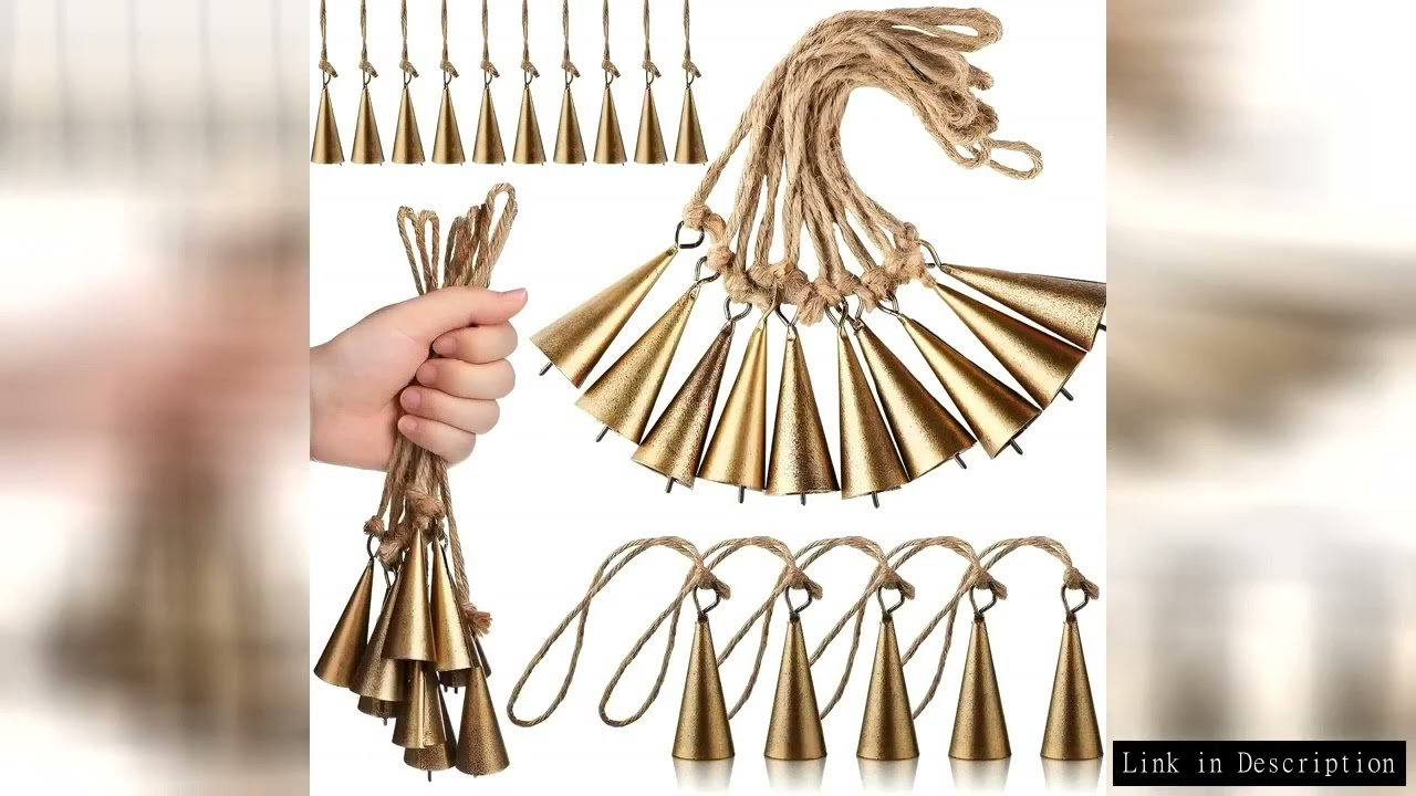 Vintage brass bell set, wreath decoration bells, country wind bells, Christmas tree ornaments, perfe