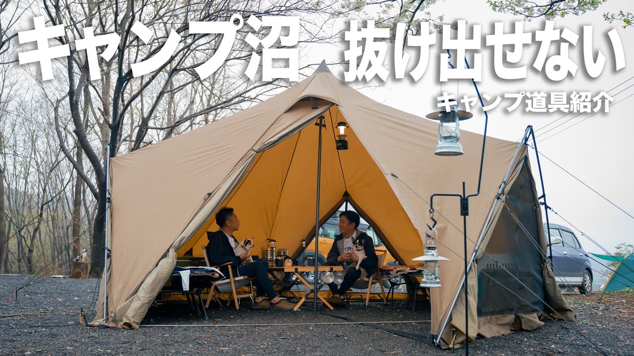お花見キャンプ🔥ワンポールテントで快適空間ワンちゃんと楽しいキャンプライフ#400