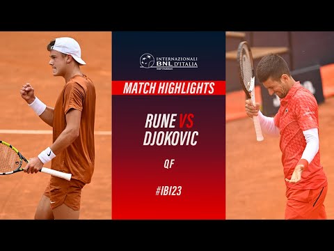 Rune vs Djokovic Quarterfinal Match Highlights #IBI23