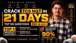 Crack TCS NQT in 21 Days | Day 4 | MOST IMPORTANT QUESTIONS CAN SOLVE 90% ARRAY QUESTIONS