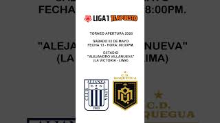 Anuncio partido TA2026 (Fecha 13): Alianza Lima vs Deportivo Moquegua