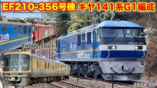 【EF210-356号機(ピカピカLED桃太郎) キヤ141系G1編成 EH500-50号機ムド(2072レ) 2024.3.7】