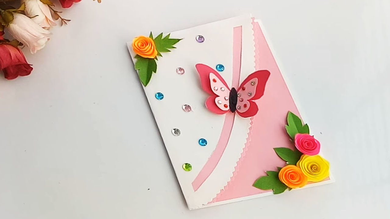 Pop-up Butterfly Greeting Card Birthday Party Invitation Accs Handcraft Gift HS 