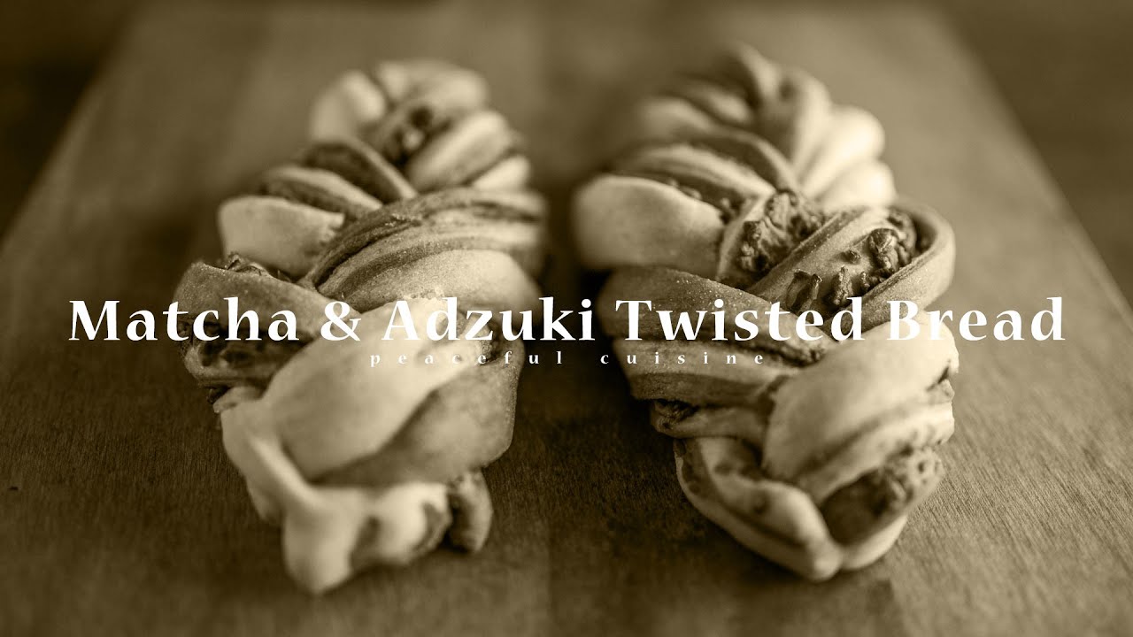 [No Music] How to make Matcha & Adzuki Twisted Bread | Peaceful Cuisine