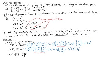 Linear Algebra - Quadratic Forms