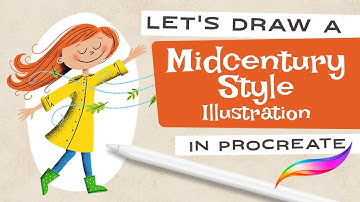 Creating a Mid-Century Illustration with Procreate - Stay Home and Draw