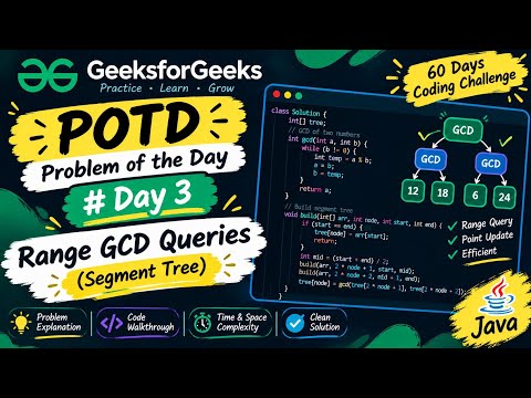 GFG POTD #Day3 | Range GCD Queries | Segment Tree | Java Solution | 60 Days Challenge