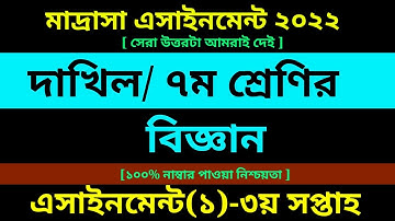 Dakhil Class 7 Science Assignment answer 3rd Week 2022 PDF || দাখিল ৭ম বিজ্ঞান এসাইনমেন্ট ৩য় সপ্তাহ