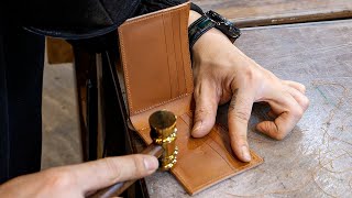 Incredibly Hardworking!! Process of a Handmade Bifold Leather Wallet by an Experienced Artisan