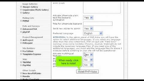 How to install php-Nuke from Fantastico
