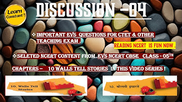 EVS NCERT BOOK ||CLASS -05TH ||CHAPTERWISE SUMMARY||PART-04|FOR CTET/TETs|#learnconstant