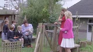 Kate Middleton and Jill Biden watch school children feed rabbits