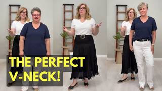 The PERFECT V-Neck T-Shirt for Every Body Shape | Shepherd’s Fashions