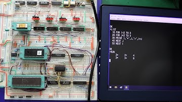 Palo Alto Tiny BASIC running on the Intel 8080 Emulator on the 4004 Homebrew Computer
