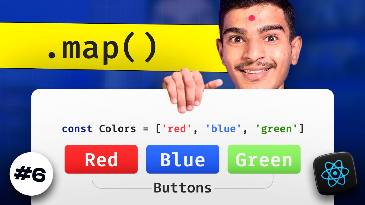 ReactJS .map() Method Explained in Hindi | Render List & Colorful ...