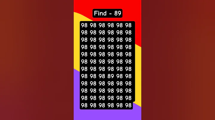 Find The Number - 89| Find Odd Number|Eye Test|#shorts #vairalvideo #trending #jillur #find #numbers