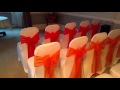 Rainbow Colours Wedding Chair Covers at the Judges Lodgings Lincoln