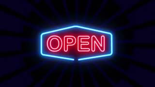 Open neon sign 1 hour loop screenshot 3