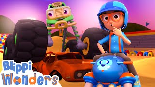 blippi learns about monster trucks blippi wonders animated series cartoons for kids