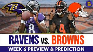 Information Ravens vs. Browns Joint Preview, Injury News, Prediction, Lamar Jackson, Deshaun Watson | NFL Week 6 Update