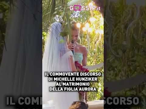 Video Il commovente discorso di Michelle Hunziker al matrimonio della figlia Aurora Ramazzotti