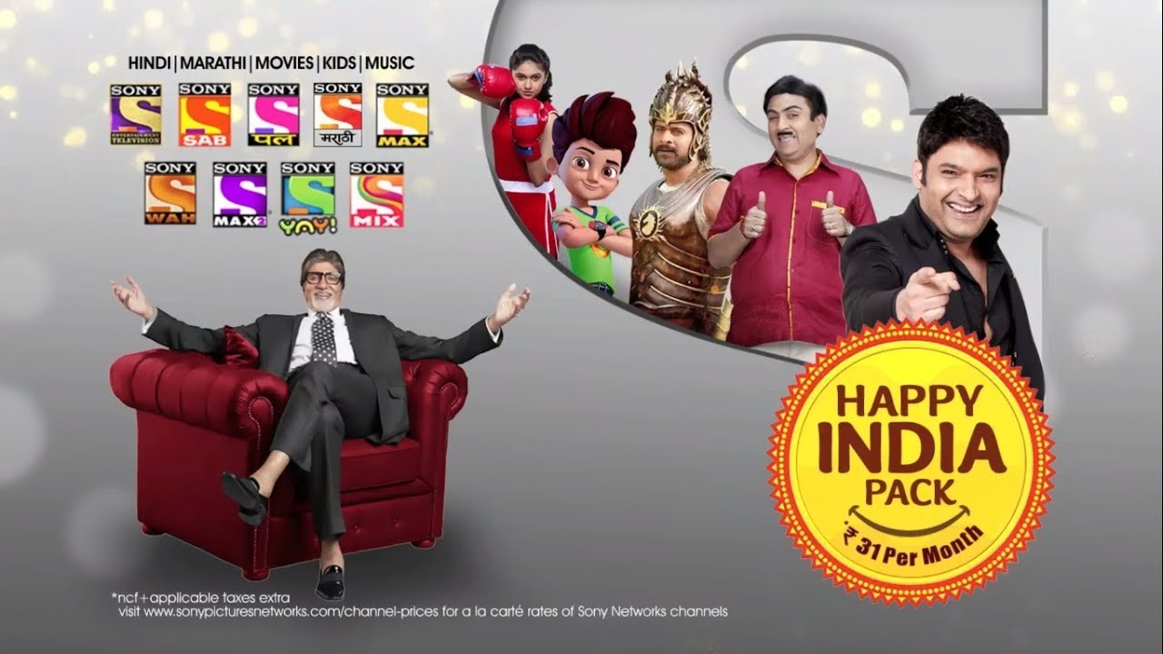 Sony Networks ‘HAPPY INDIA’ pack at just Rs. 31 per month