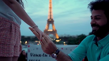 Surprise Paris Marriage Proposal at Trocadéro with Eiffel Tower Sunset