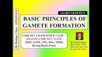 BASIC PRINCIPLES OF GAMETE FORMATION | CSIR NET LIFE SCIENCE | NEET | IIT JAM | Dr. Jitendra Kumar
