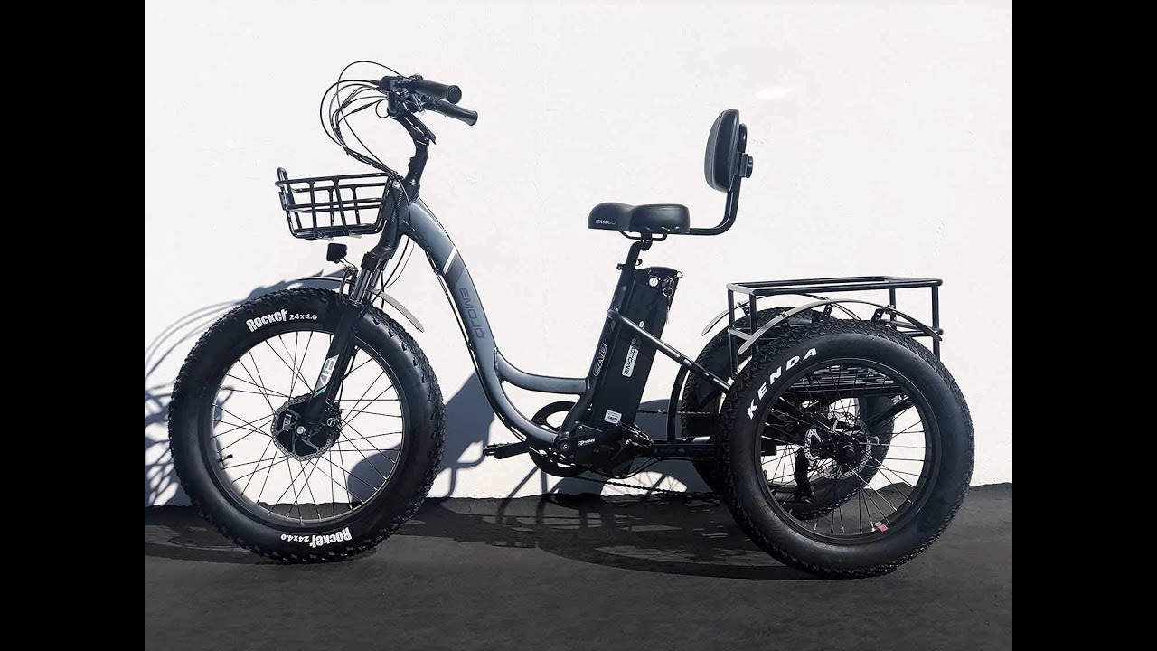 Emojo Electric Tricycle/Fat Tire Caddy Pro Trike, 500W 48V Hybrid