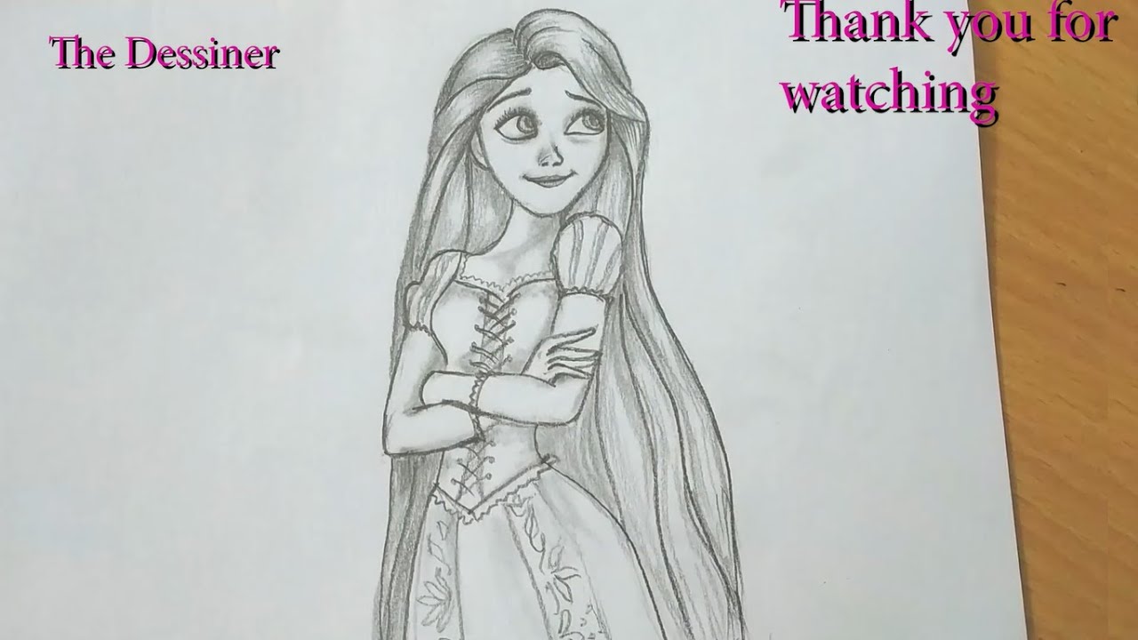 TANGLED RAPUNZEL Pencil Drawing - Etsy Sweden