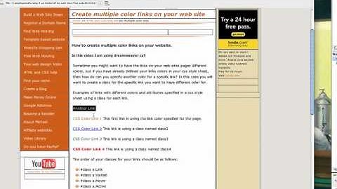 How to add multiple colors to your website links with Dreamweaver cs5 using css.
