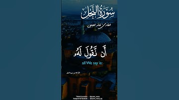 إِنَّمَا قَوْلُنَا لِشَيْءٍ إِذَا أَرَدْنَاهُ أَن نَّقُولَ لَهُ كُن فَيَكُونُ | القارئ خالد الجليل