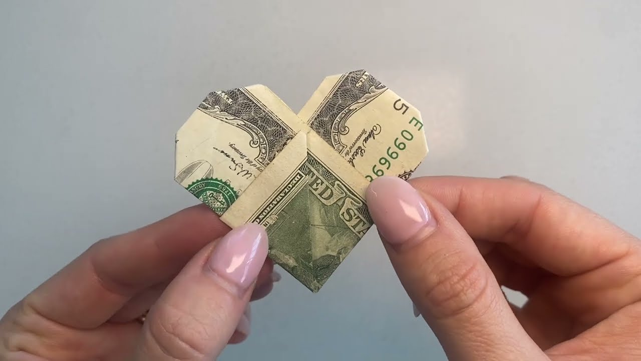 How to Fold a Dollar Bill into a Heart ❤️ | Easy Money Dollar Bill Origami Tutorial | Step by Step