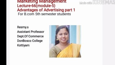 MARKETING MANAGEMENT LECTURE-66(MODULE-5) ADVANTAGES OF ADVERTISING PART1   FOR B.COM S5
