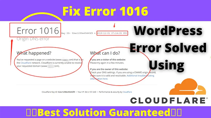Fix Error 1016 DNS Issue || Fix Origin DNS Error Using Cloudflare || [Hindi]