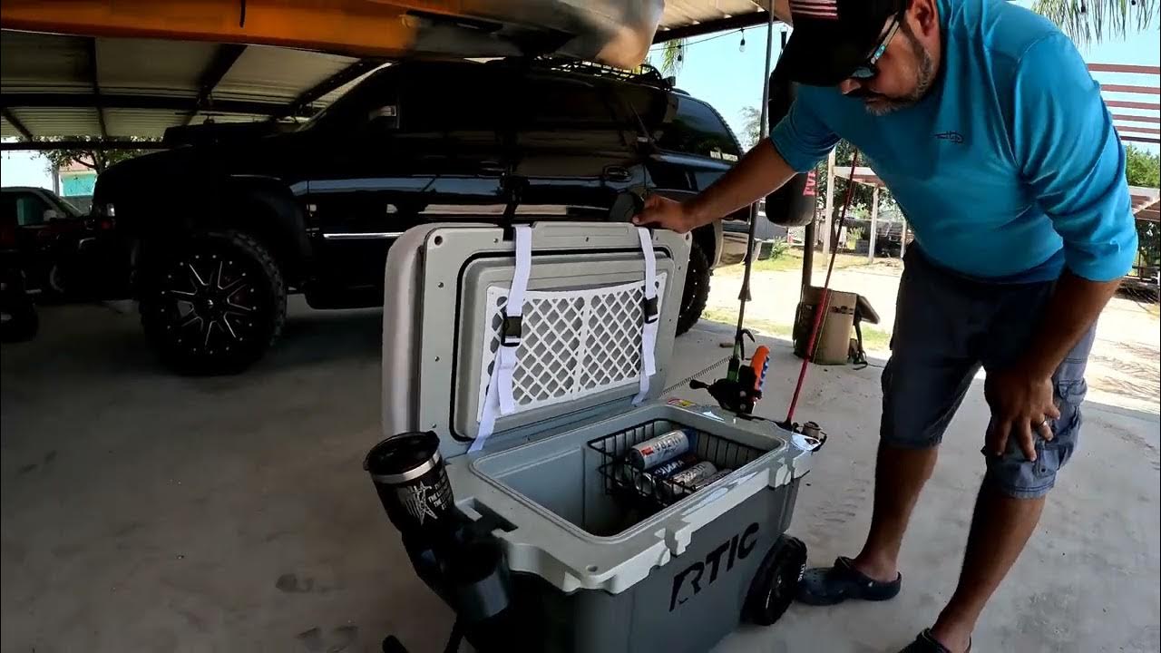 RTIC 52 QT cooler on wheels, Fully Equipped for the Outdoor Anglers